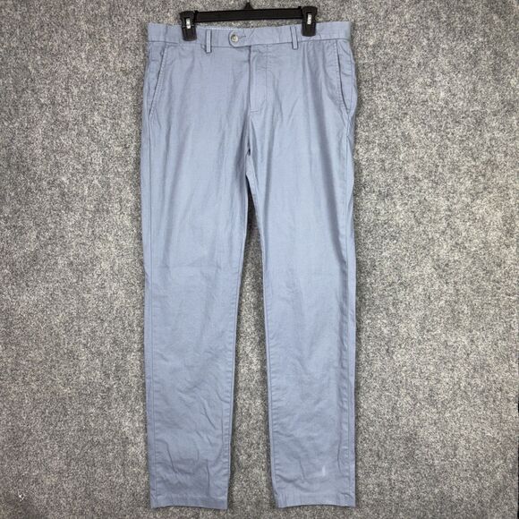 Psycho Bunny Pants Mens Size 35 x 32.5 Blue Chino Casual Straight - Picture 1 of 10